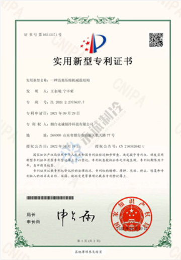 专利：一种活塞压缩机减震结构